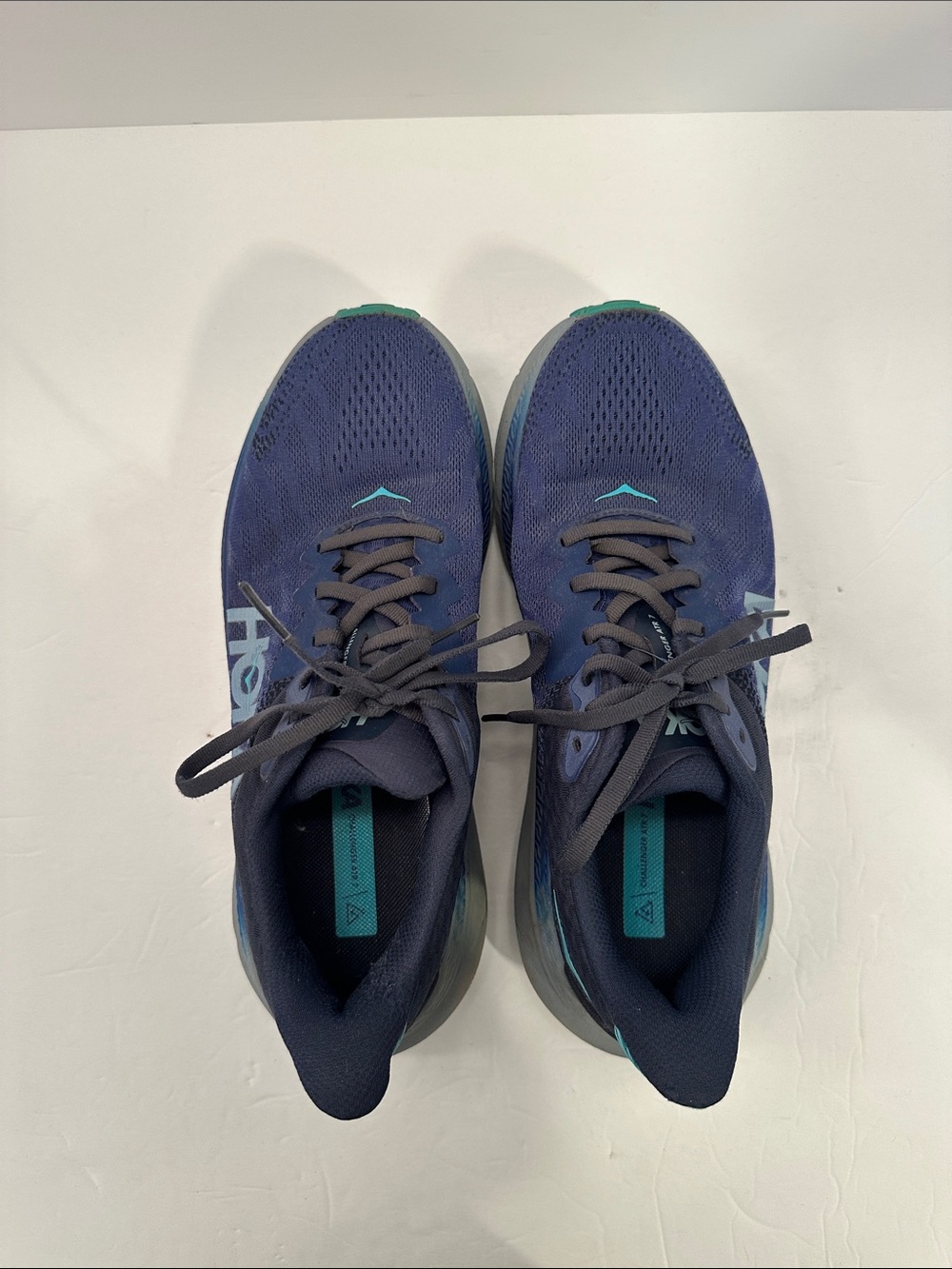 Hoka One One Navy Blue & Teal Running Shoes Size 9B
